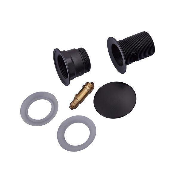 Донний клапан для раковини з переливом Koer PW-03-05 автоматичний (Click-Clack) (Колір чорний) 1 1/4'' (KR3396) KR3396 фото