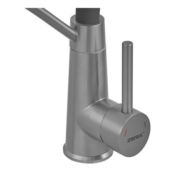 Смеситель для кухни с силиконовым изливом Zerix FUL-017 Graphite Refl.Black из нерж. стали SUS304 (цв.графит) (ZX5995) ZX5995 фото
