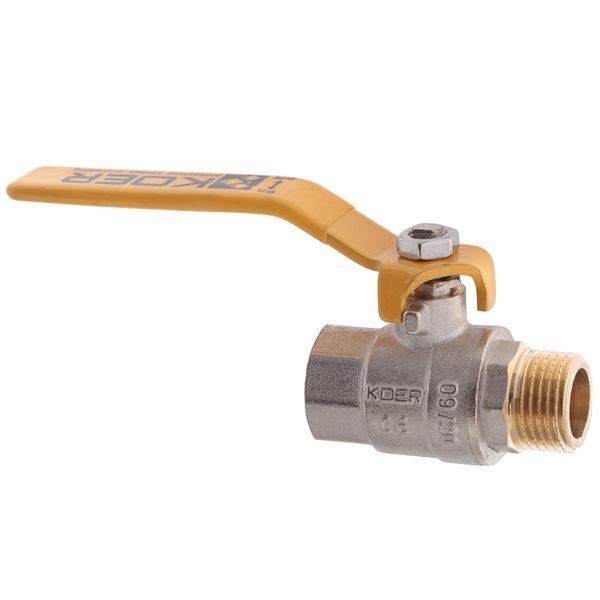 Кран кульовий KOER KR.215.G - 1/2" FM ГШВ YELLOW, ручка "важіль" жовта (KR0116) KR0116 фото