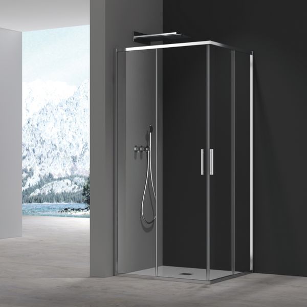 Душевая кабина без поддона Koer SR SC10-90x90x195-TR-01 прозрачное стекло Easy Clean 6мм, хром (KR5942) KR5942 фото