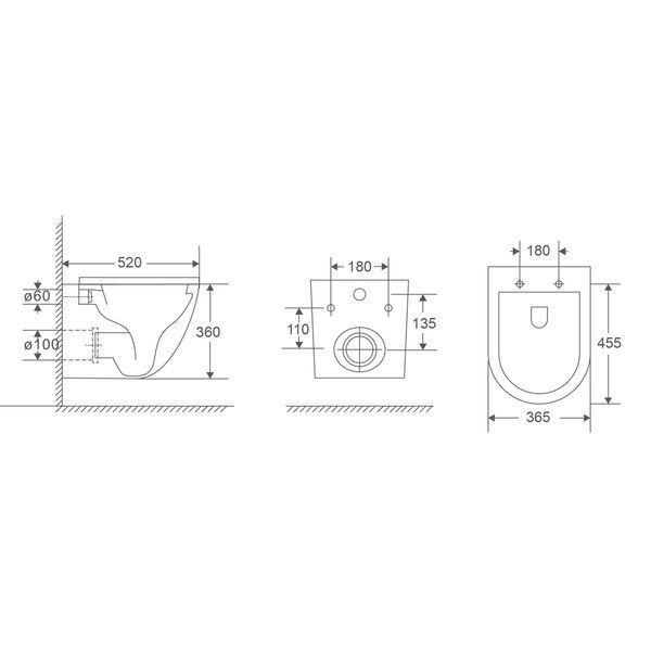 Унитаз подвесной Mixxus Premium Ellipse-0303-T3 520x365x360mm, система смыва Tornado 3.0 (MP6465) MP6465 фото