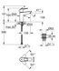 Однорычажный смеситель для раковины M-Size Grohe BauLoop New с нажимным донным клапаном (23886001) 23886001 фото 4