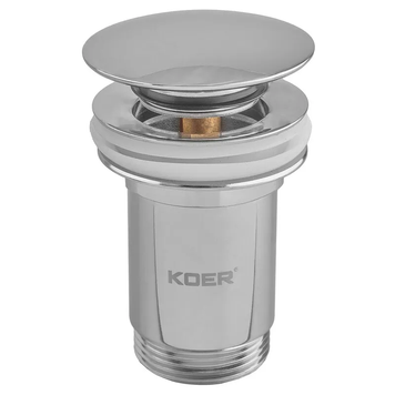 Донный клапан для раковины Koer PW-07-01 1 1/4'' с переливом автоматический СLICK-СLACK (Цвет хром) (KR5782) KR5782 фото