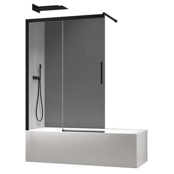 Шторки скляні на ванну розсувні Koer SR BS06-120x150-TR-07 прозоре скло Easy Clean 6мм, графіт (KR5947) KR5947 фото