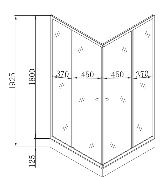 Душова кабіна з низьким піддоном Mixxus CUBIC SCT01-90x90x195-FB CHROME матове скло 4мм (MI6903) MI6903 фото