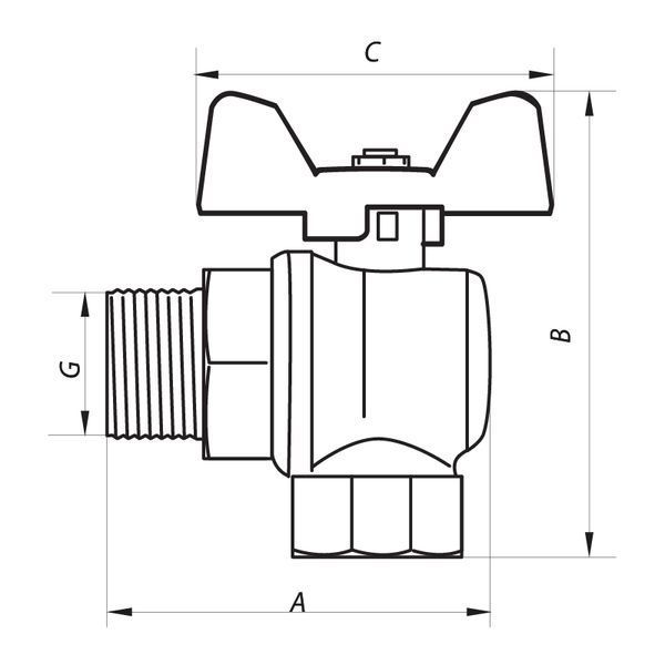 Кран кульовий 1/2" ГШМ (NF.741) Nolf (NF2967) NF2967 фото