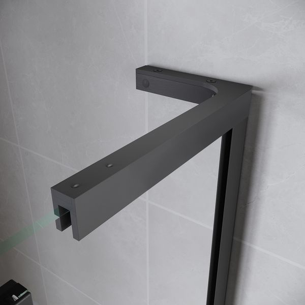 Дверь в нишу Walk-In раздвижная Koer SR SD07-120x200-R-TR-07 прозрачное стекло Easy Clean 8мм Графит (KR5775) KR5775 фото