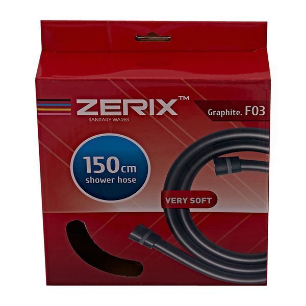 Шланг для душу Zerix Graphite.F03 150 см силіконовий (колір графіт) (ZX5568) ZX5568 фото