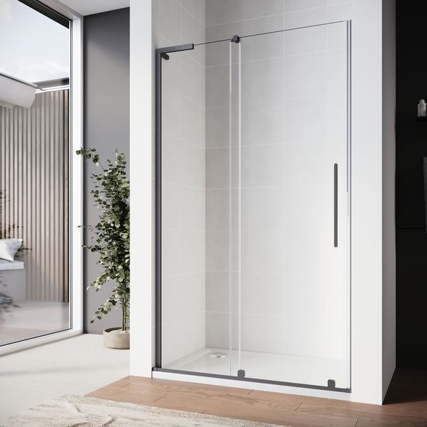 Дверь в нишу Walk-In раздвижная Koer SR SD07-120x200-R-TR-07 прозрачное стекло Easy Clean 8мм Графит (KR5775) KR5775 фото