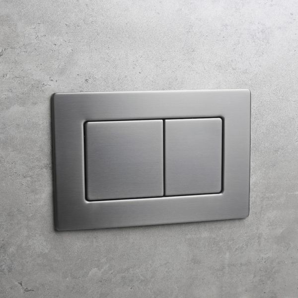 Панель змиву Koer KT-0612-07 240x160x10mm з нержавіючої сталі, кнопка квадр. (колір графіт) (KR6122) KR6122 фото