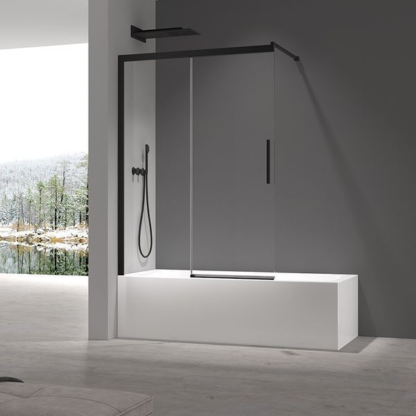 Шторки скляні на ванну розсувні Koer SR BS06-120x150-TR-07 прозоре скло Easy Clean 6мм, графіт (KR5947) KR5947 фото