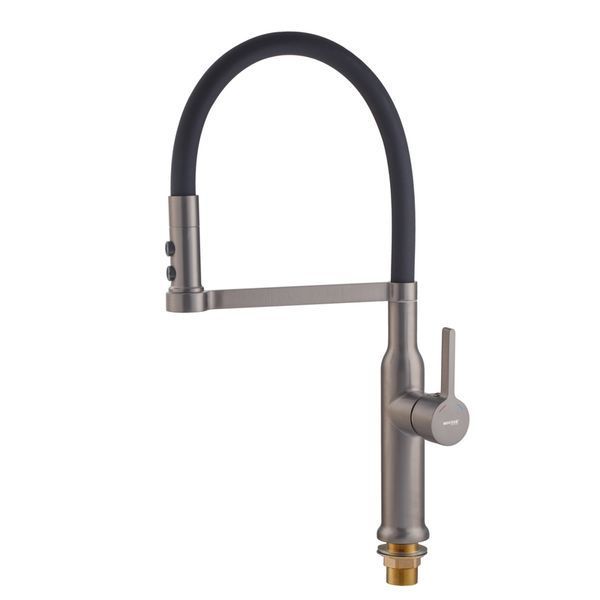 Змішувач для кухні MIXXUS PREMIUM PULL 017 GRAPHITE REFL.BLACK (Кол.графіт+силік.вилив чор.) (MI8278) MI8278 фото
