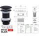 Донний клапан для раковини Zerix BV-02 BLACK 1 1/4'' без переливу автоматичний СLICK-СLACK (Колір чорний) (ZX6018) ZX6018 фото 6