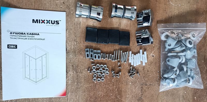 Душова кабіна з низьким піддоном Mixxus CUBIC SCT01-90x90x195-FB CHROME матове скло 4мм (MI6903) MI6903 фото